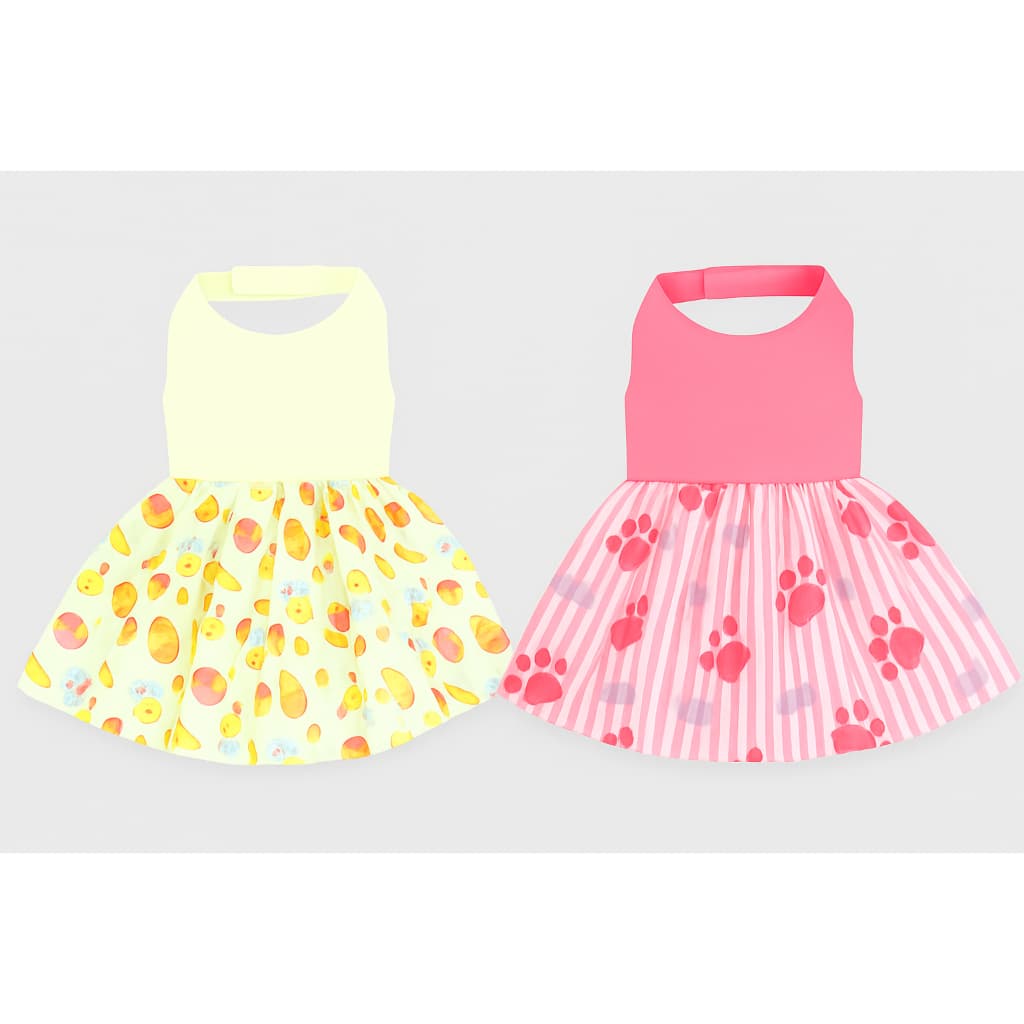 Kit com 2 roupinha vestido para cachorro gato verão e primavera porte pequeno