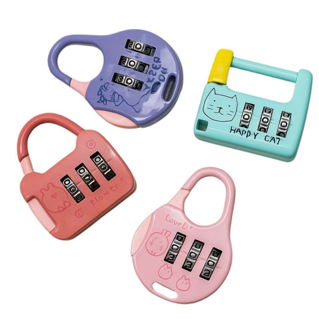 Cadeado Kawaii Senha Gatinho Ursinho Fofo Segredo Numérico Colorido Mochila Mala Armário bolsa Papelaria