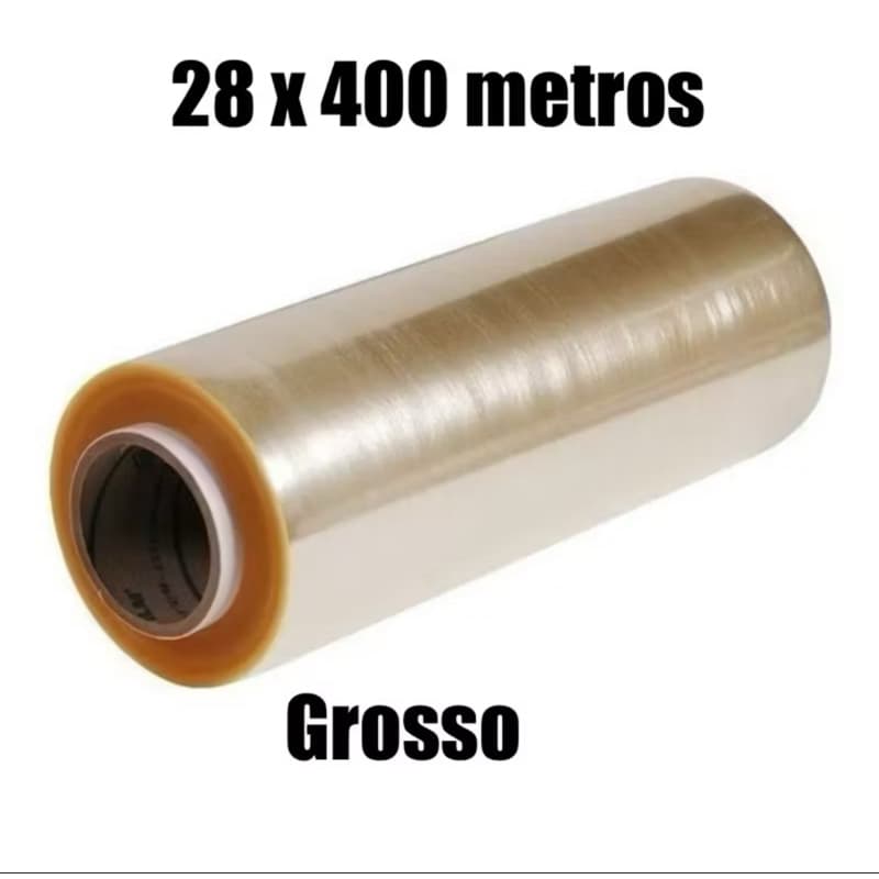 Rolo Bobina Plastica Filme PVC Refil 28x400mts 28cm x 400 Metros Esticavel