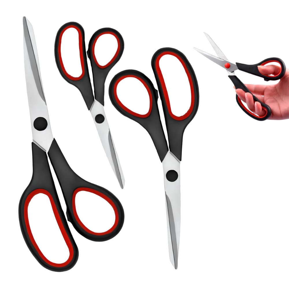 Kit 3 Tesouras Profissionais Multiuso Costura Artesanato Domestico