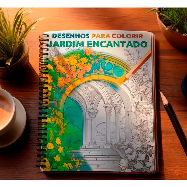 Livro Colorir Adulto Jardins Encantados – 100 Desenhos Antiestresse para Relaxar