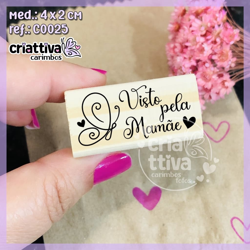 Carimbo Escolar Visto Pela Mamãe Carimbo para agenda escola