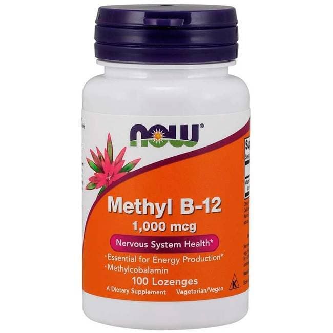 Methyl B-12 Vitamina B12 Metilcobalamina 1000mcg 100 Pastilhas - Now Foods