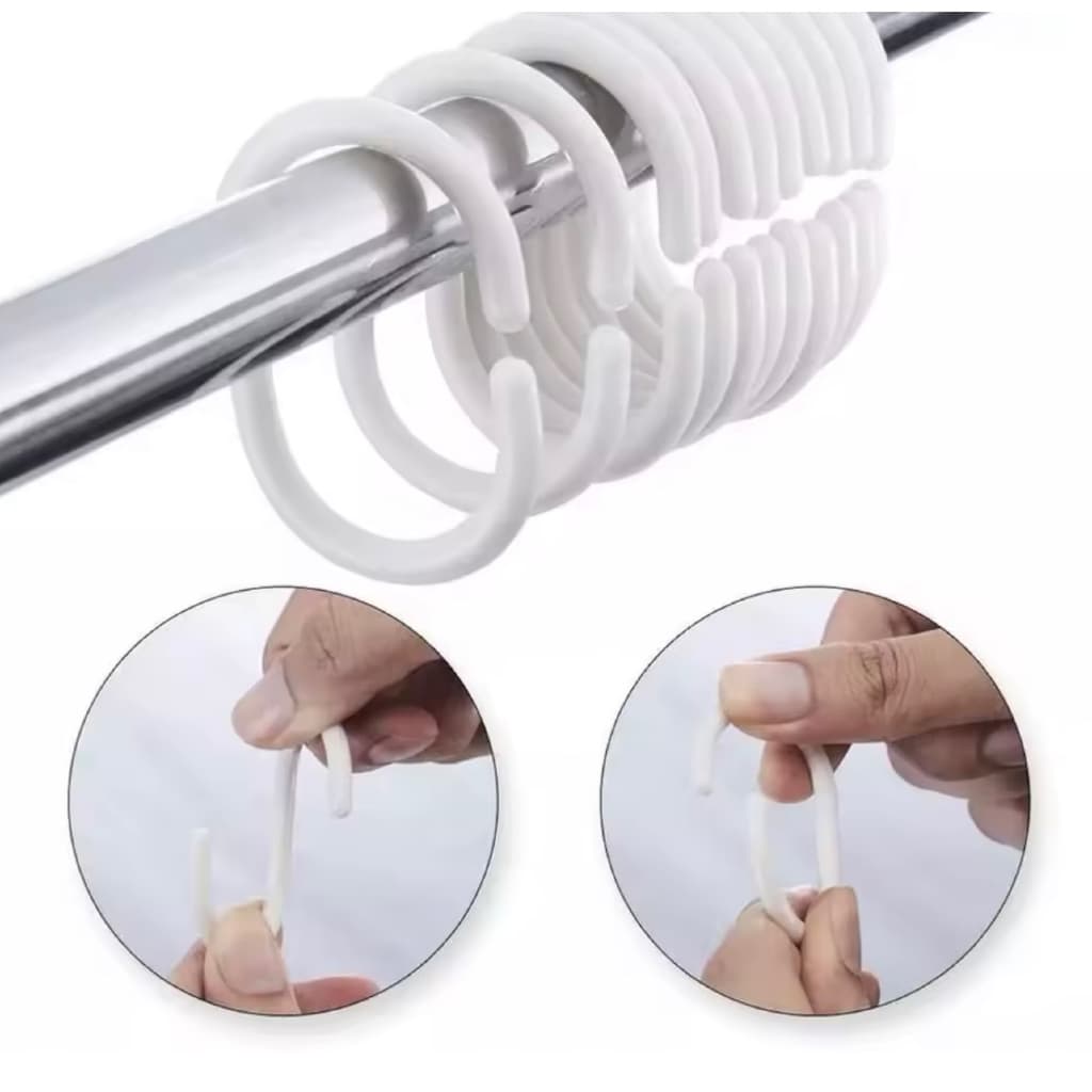 Kit 12 Argolas Para Cortina De BoxnArgola Para Banheiro