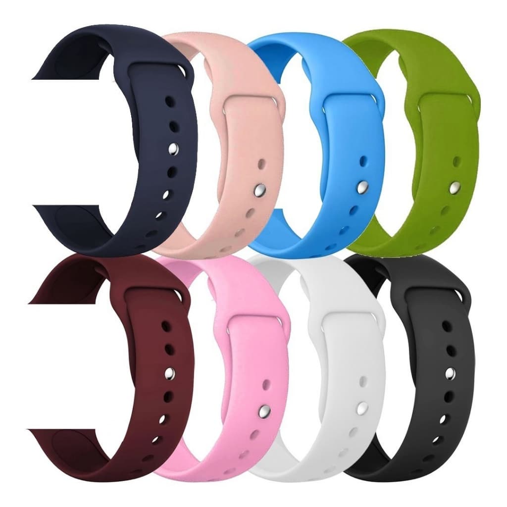 Pulseira Para Apple Watch 38mm 40mm 41mm 42mm 44mm 45mm 49mm Reposição Esportiva Sport Lisa Silicone E Apple Watch Ultra