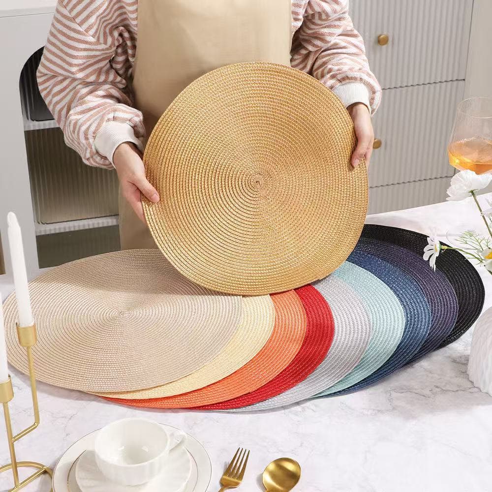 Conjunto de Jogo Americano Colorido em Espiral, Isolado, Impermeável e Resistente a Óleo