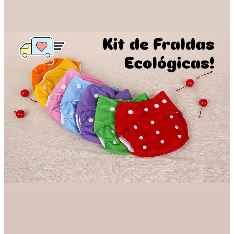 kit de 3 Fraldas Bebês e RN Ecológica , Reutilizáveis Laváveis, Algodão ,Calça Treinamento, 0-3 Anos