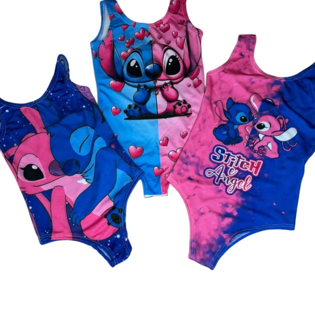 Body Maio Lilo Stitch Infantil Natação