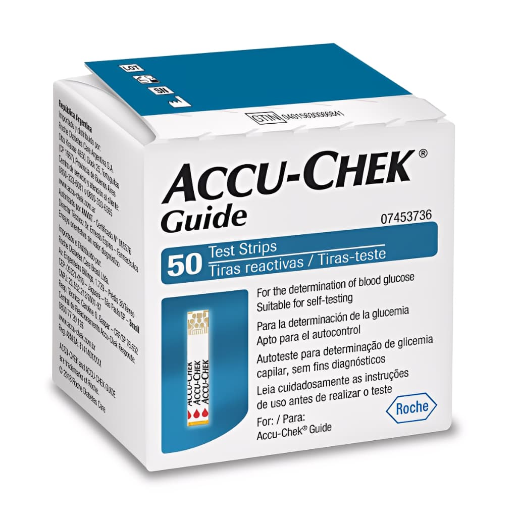 Tiras Glicose Fitas Teste De Glicemia 50 Unidades Accu-Chek Guide