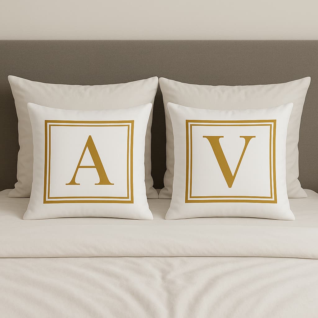 Almofadas 50x50 Cheias decorativas Com Suas inicias decoração Para Cama Sofá Sala Casa