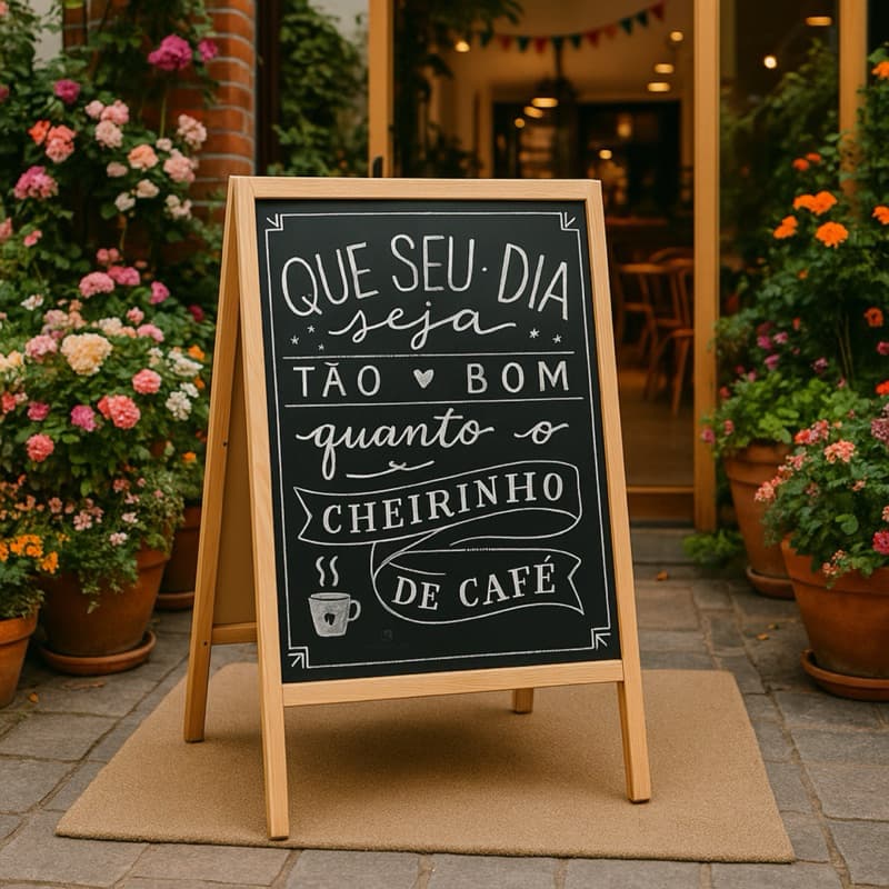 Cavalete Gourmet Lousa Preta Dupla Face em Madeira – Charmoso e Funcional