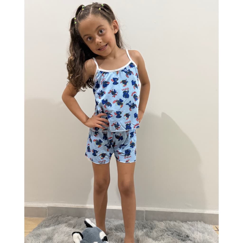 Kit Pijama Infantil Feminino – Short Doll Estampado para Menina