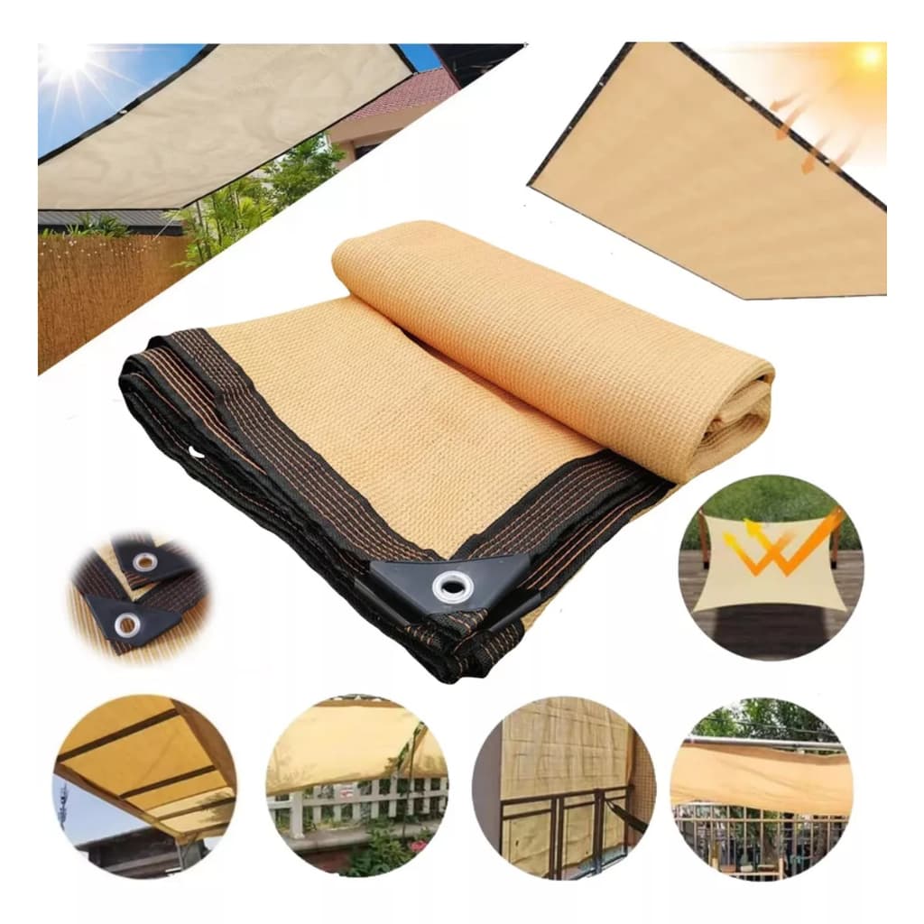 Toldo Sombrite 90% UV - 2x2 até 5x4m para Garagem, Jardim e Carro com Corda e Trava Inclusa