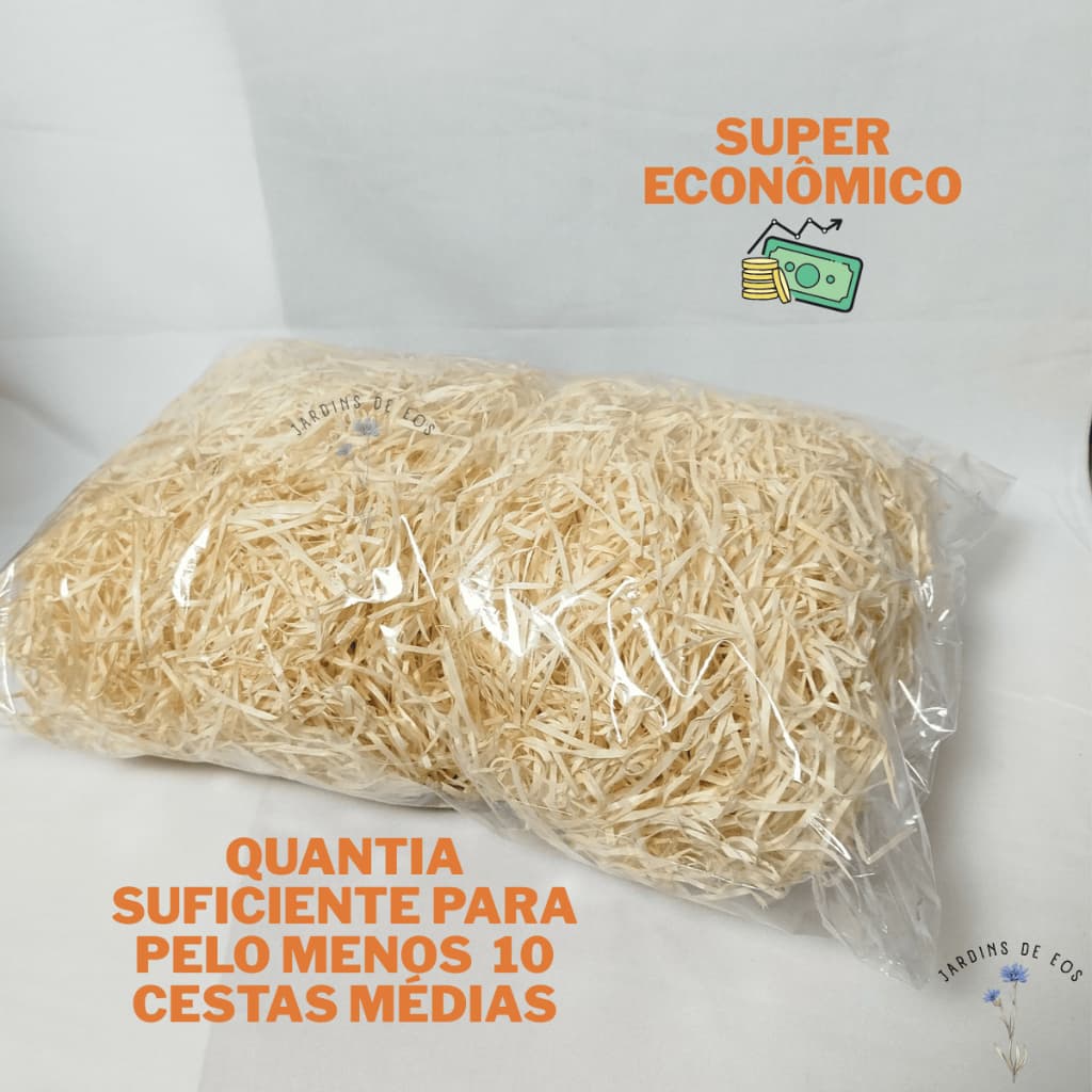 Palha de Madeira Natural para Cestas 200g Enchimento Decorativo para Cestas de Presente