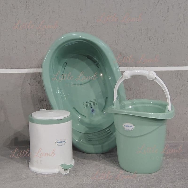 Kit Funcional Banheira 22L, Balde Ofurô 11L e Lixeira 8L bebê menino menina