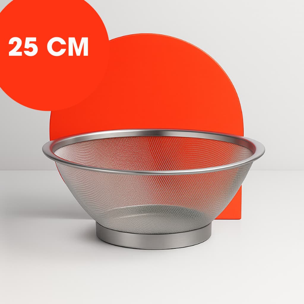 Escorredor Lavador Arroz E Massa Aço Inox Macarrão 25cm Clink Salada Folhas