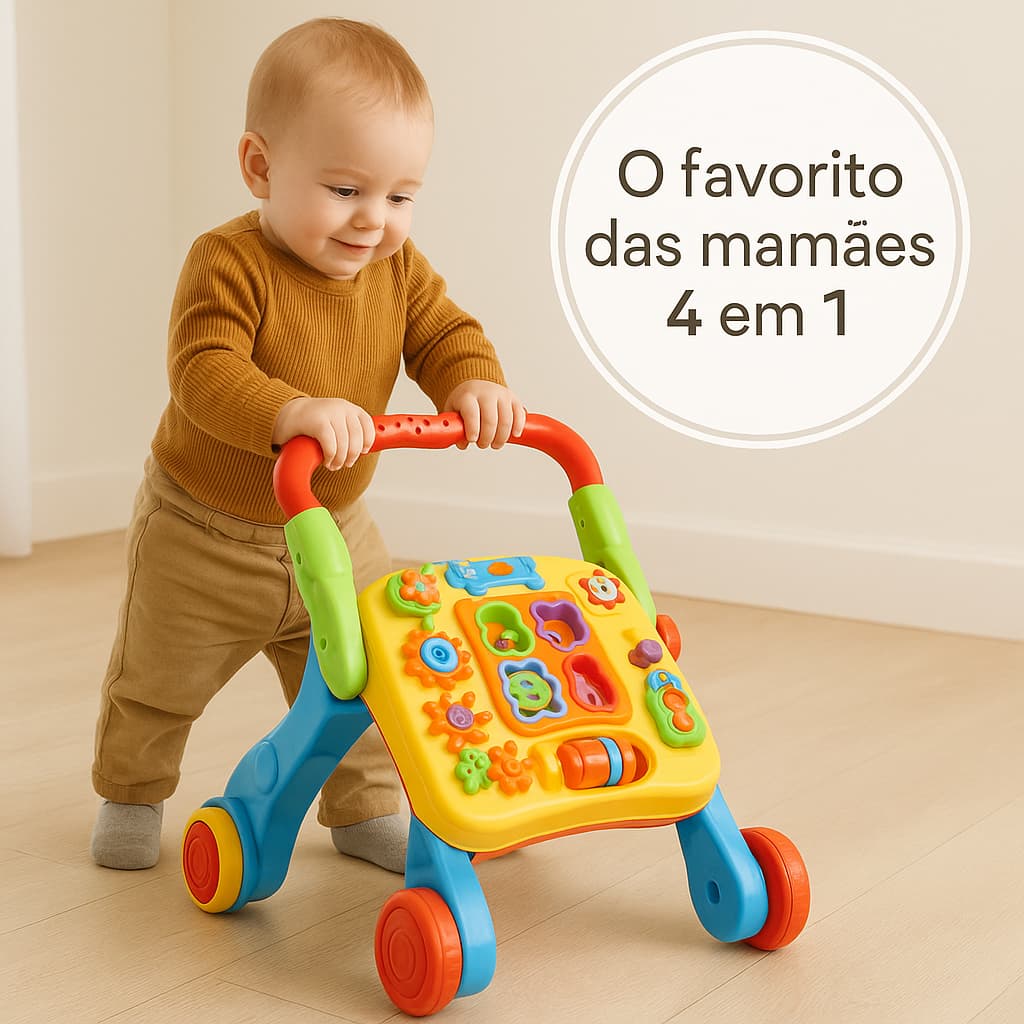 Andador- andaja 4 em 1- brinquedo educativo para bebê/ Interativo com musica