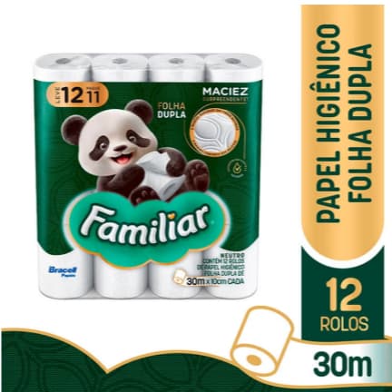 Papel Higiênico Familiar 12 Rolos 30m