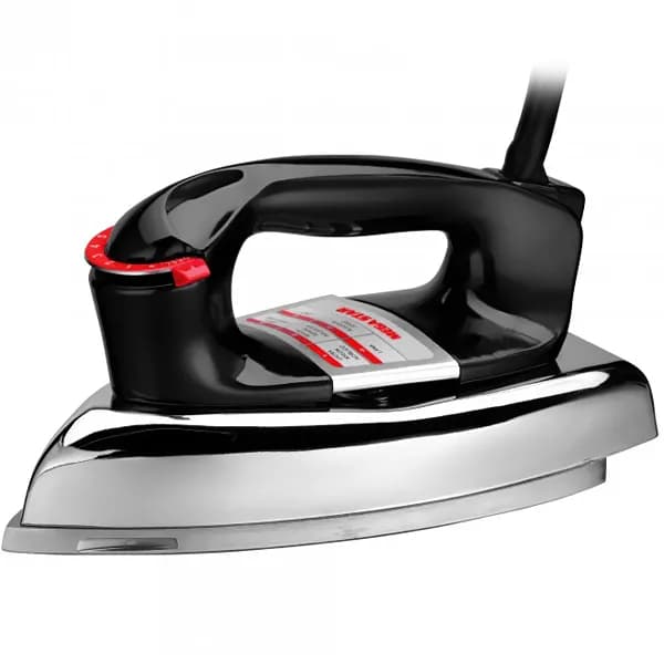 Ferro MegaStar PA220B de 1.500 watts ferro de passar a seco voltagem 220V - Preto Prata