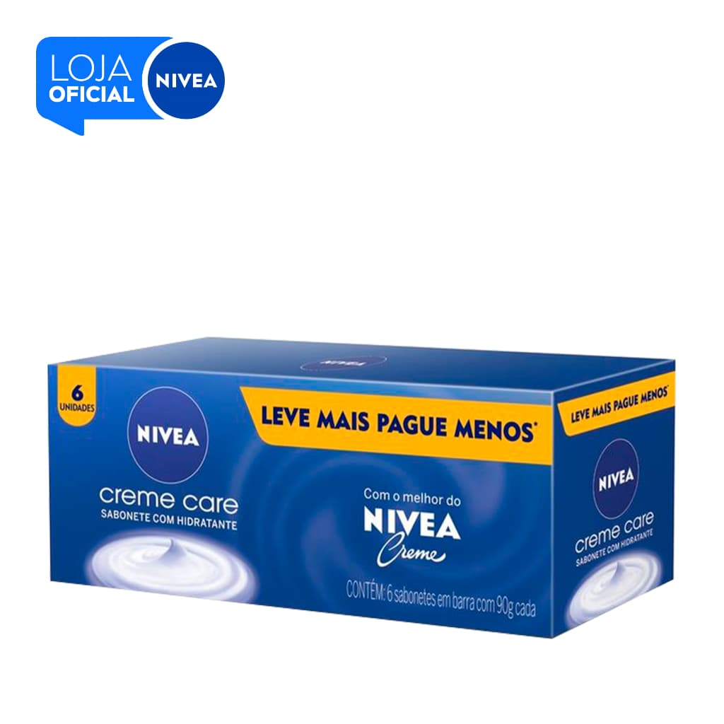 Kit NIVEA Sabonete em Barra Creme Care 90g (6 unidades)