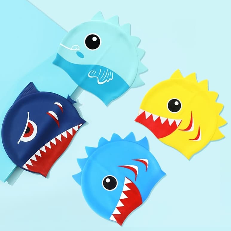 Touca para Natação de Silicone Infantil Personagem Impermeável Swimmer Lisa Jovens e Criança Piscina