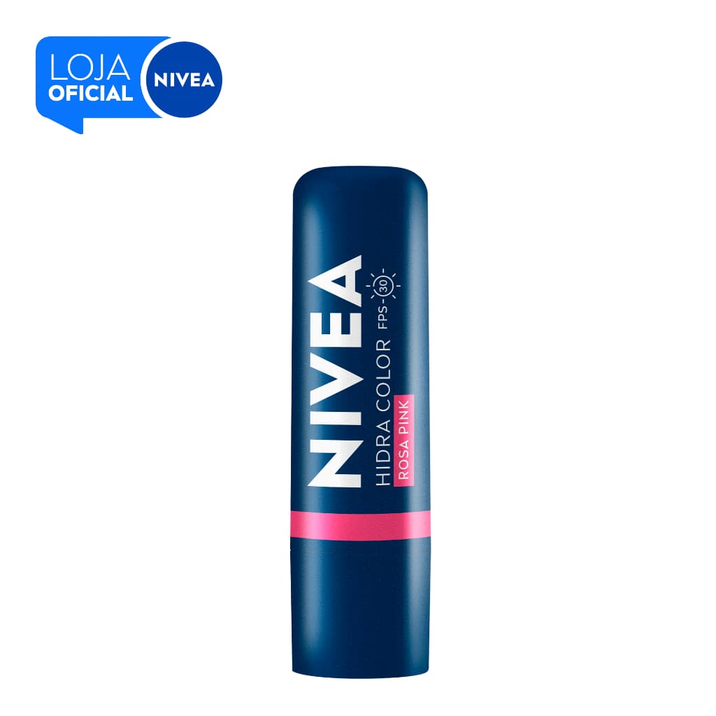 NIVEA Hidratante Labial Hidra Color 2 em 1 Rosa Pink 4,8g