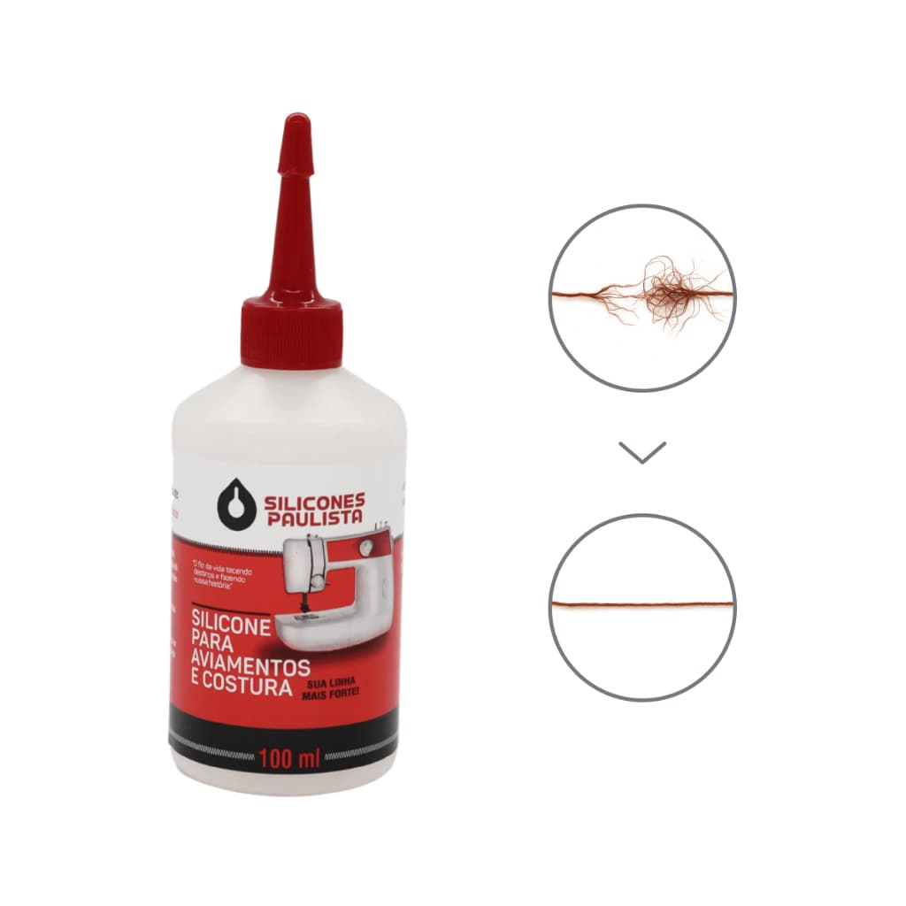 Silicone lubrificante para linhas e fios de costura Silicone Paulista - 100ml