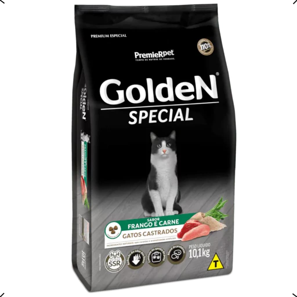 RAÇÃO GOLDEN SPECIAL GATO CASTRADO 10KG