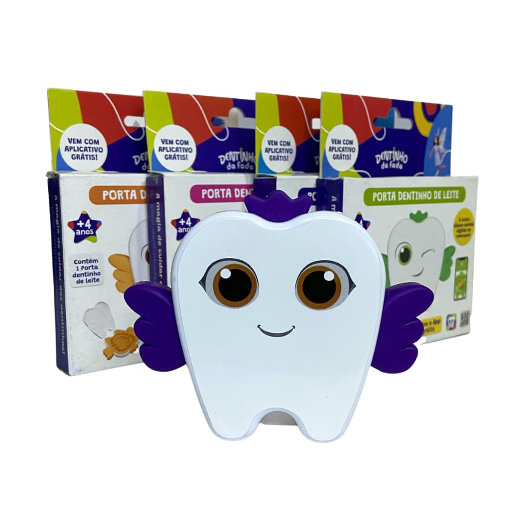 Porta Dentinho Infantil Fada Do Dente Guarda Moedas Cor Roxo