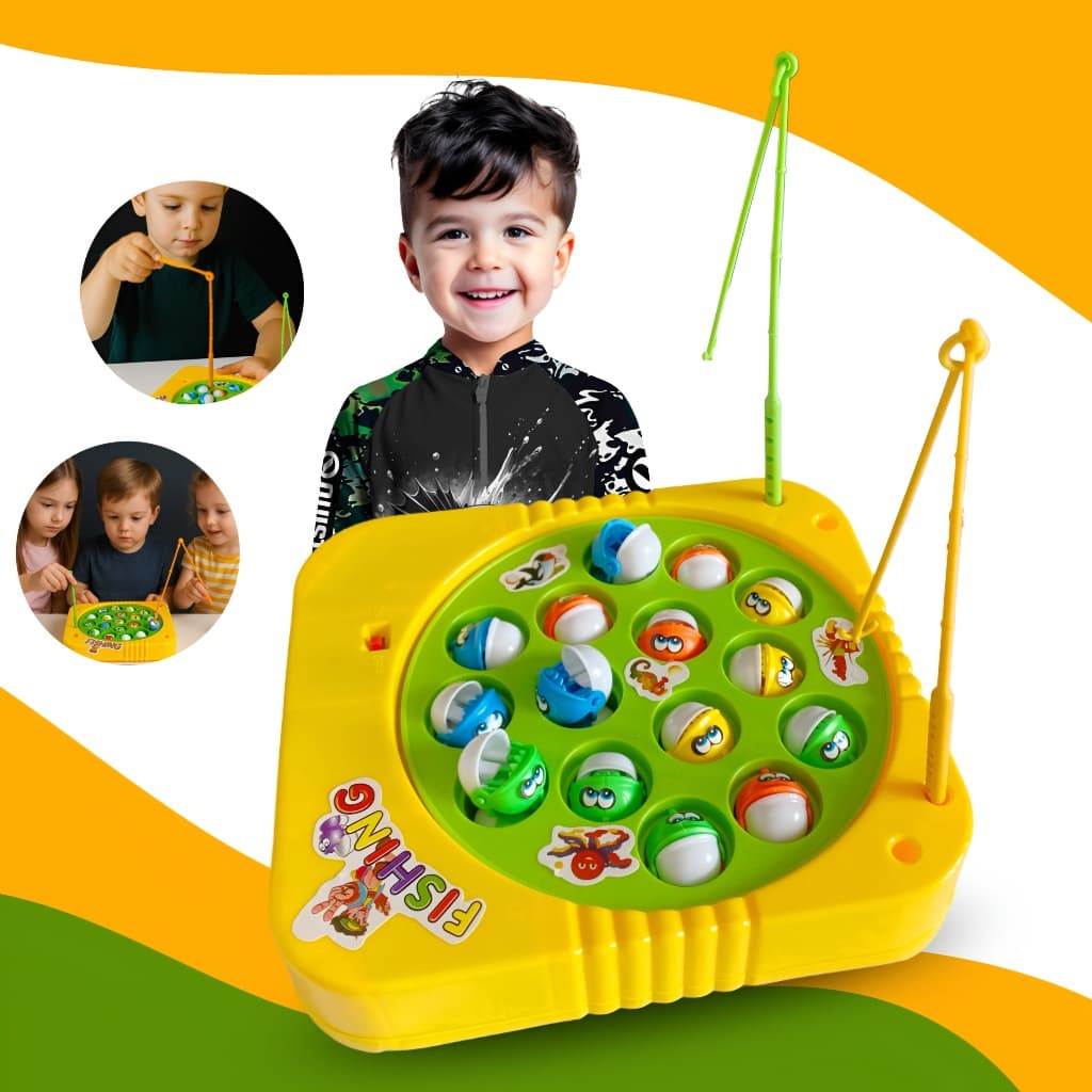 Brinquedo Pescaria Infantil Jogo Pega Peixe com 15 Peixes Coloridos Diversão Crianças