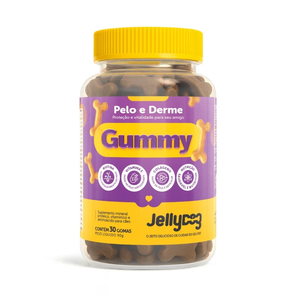 Gummy Dermatológico Reduz Coceira Lambeduras Queda de Pelo 30u