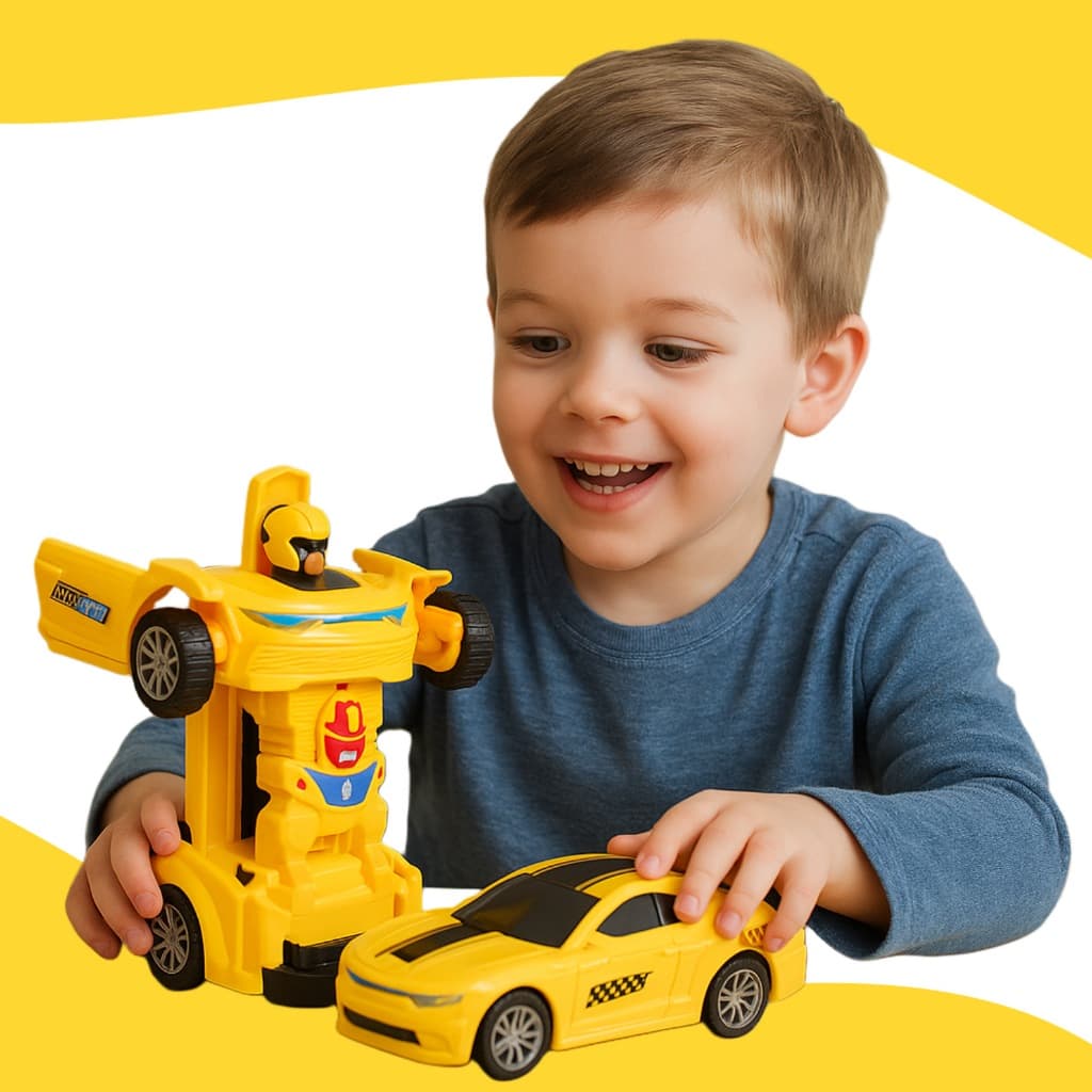 Carro Carrinho Transforms Vira Robô Camaro Carrinho Brinquedo Infantil
