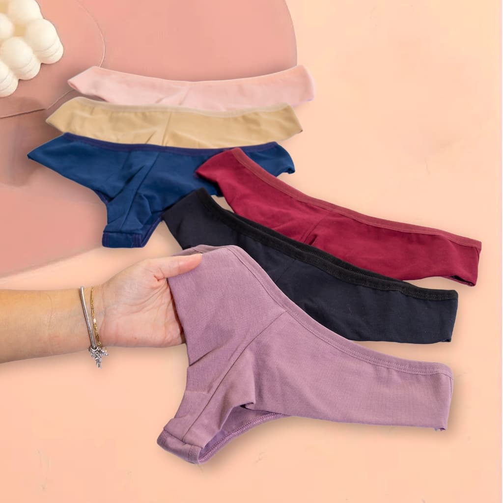 Kit Calcinha Fio Duplo em Algodão Cotton Confortável Não Marca