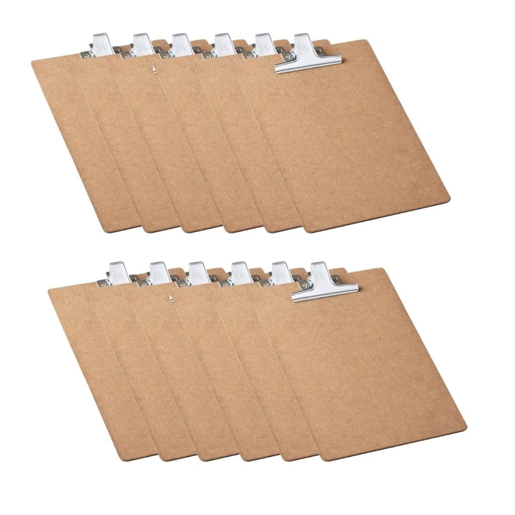 Kit Pranchetas de Madeira A4 Ofício Com Prendedor de Metal 34cmx25cm Prancheta Escolar Reforçada