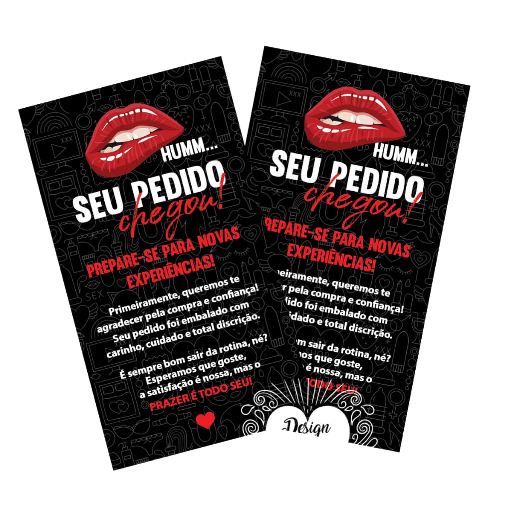 50 unids Cartão Sexshop - Agradecimento ao Cliente