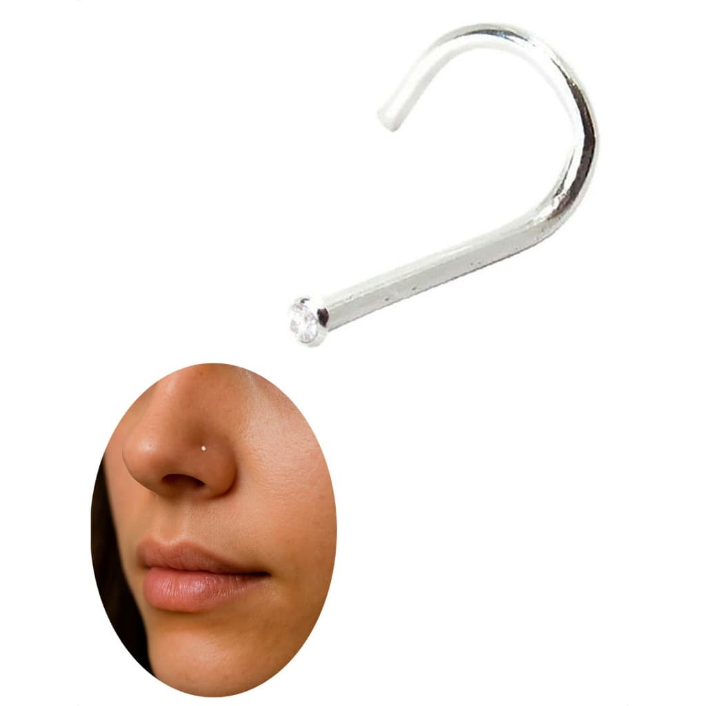 Piercing Nariz Nostril Ponto De Luz Pedrinha Pequena Prata