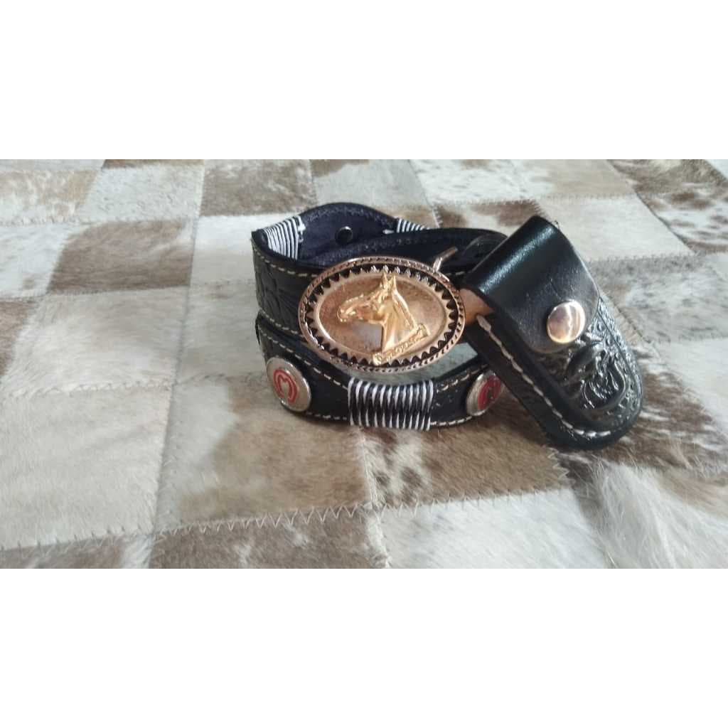 Cinto infantil mais bainha infantil em couro legitimo