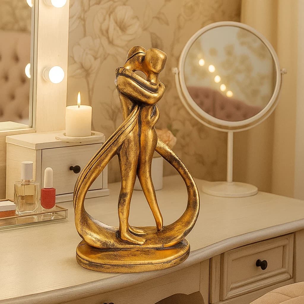 Estatueta Casal Abraçados Decoração Sala Quarto Enfeites Casa Decorativo FEITO NO BR