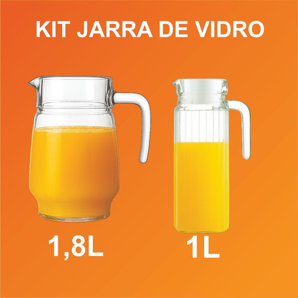 Kit 2 Jarras Original Line Vidro Resistente 1L + 1.8L Original