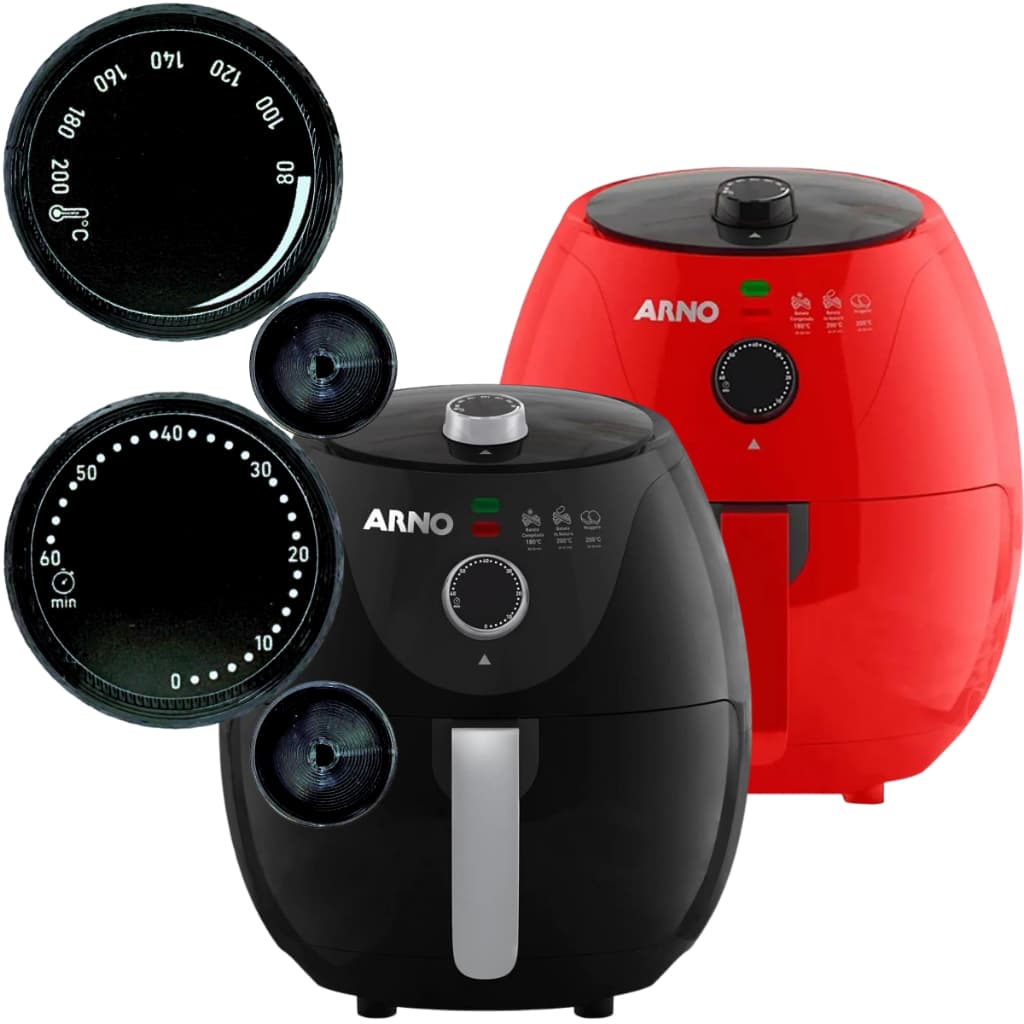 Botão Compatível para Fritadeira Air Fryer Arno Easy Fry 3,2l Preto Tempo Timer Temperatura