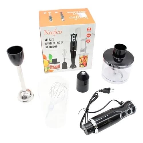 Mixer 4 em 1 Portátil 400W  HAND BLENDER NF-8009S– Batedor, Triturador, Copo e Fouet Elétrico Multifuncional