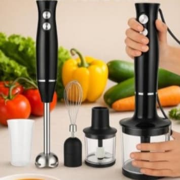 Mixer 4 em 1 Portátil 400W  HAND BLENDER NF-8009S– Batedor, Triturador, Copo e Fouet Elétrico Multifuncional