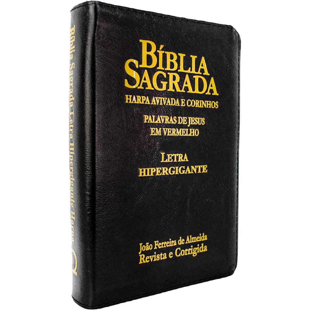 Bíblia Sagrada Letra Hipergigante RC - Harpa E Corinhos e Palavras de Jesus em Vermelho Zíper Preta