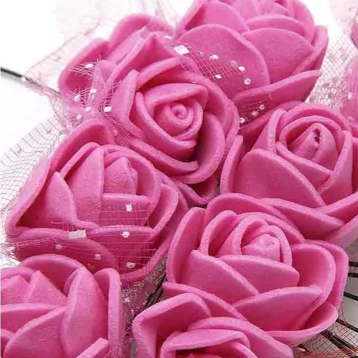 Mini Flor de EVA com Tule para Artesanato 2cm - 12, 72 ou 144 unidades