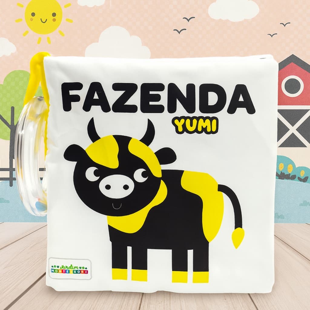 Livro De Pano Macio Para Bebês Alto-contraste Animais Fazenda Sensorial Bebê Chocalho 0 A 6 Meses Montessori