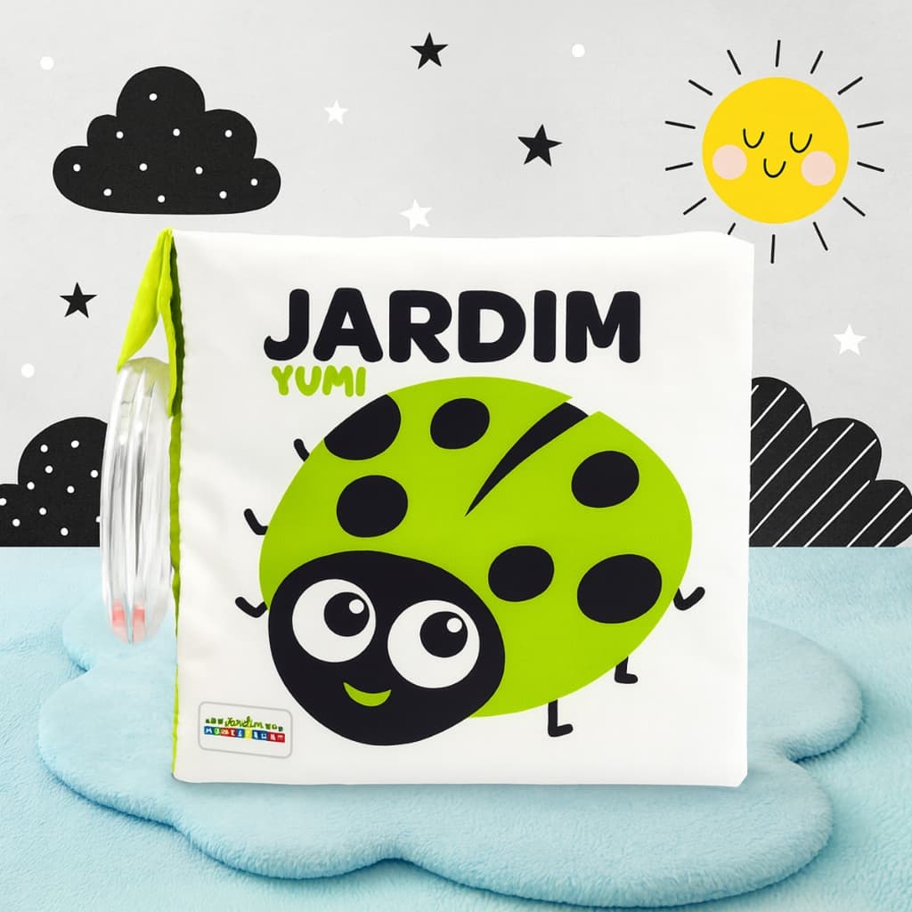 Livro De Pano Macio Para Bebês Alto-contraste Jardim Sensorial Bebê Chocalho 0 A 6 Meses Montessori