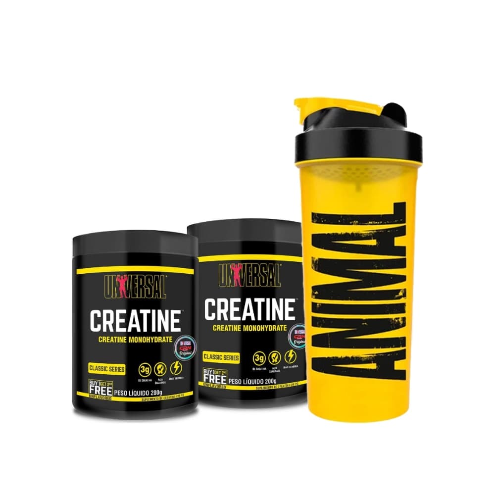 Kit Creatina Monohidratada 400g + Coqueteleira 600ml - Universal Nutrition