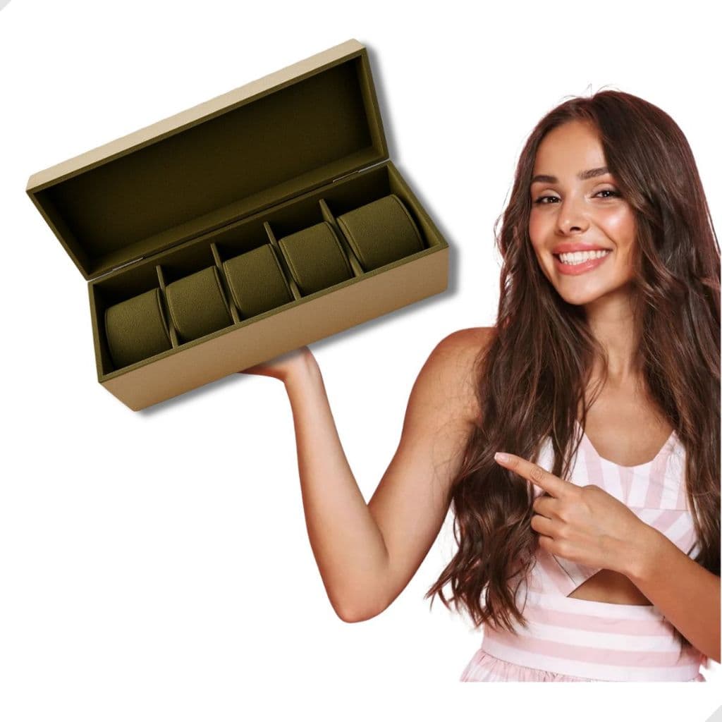 Caixa Organizadora Mdf P/ Relógios com almofadas removíveis serve também p/Jóias Bijuterias 27x10cm