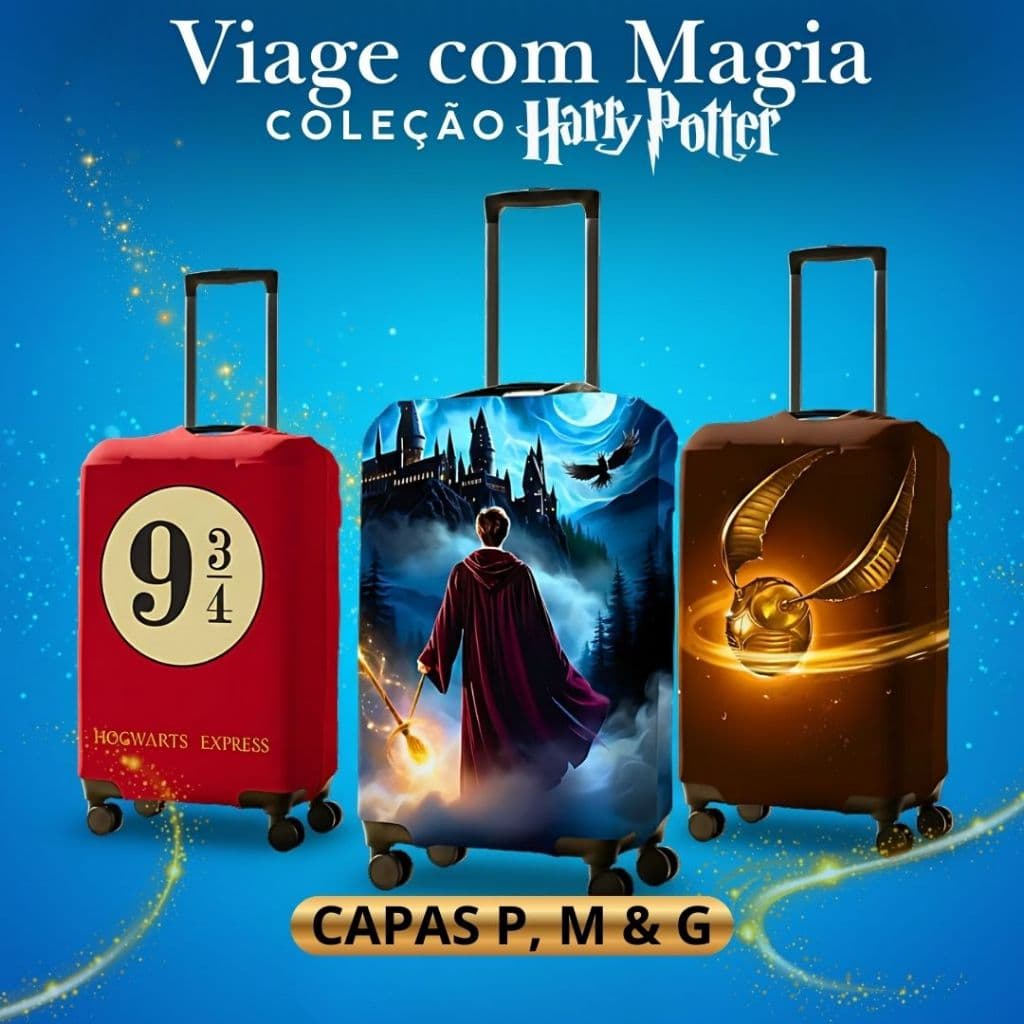 Capa Protetora Para Mala Viagem Elástica Personalizada Harry Potter Diversos Modelos (01)