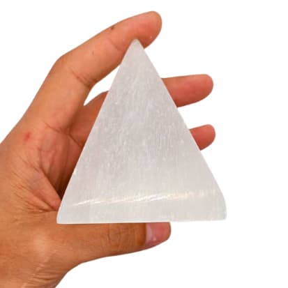 Piramide Selenita Branca Pedra Natural Lapidada